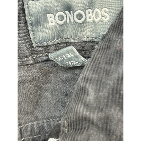 Bonobos Men's Tailored Charcoal Corduroy Chinos 5 Pocket Size 36x34 (36x32) - Picture 3 of 5